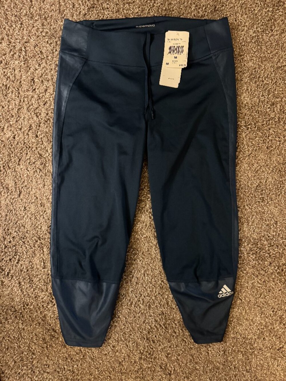 adidas Supernova Navy Blue Cropped Athletic Pants